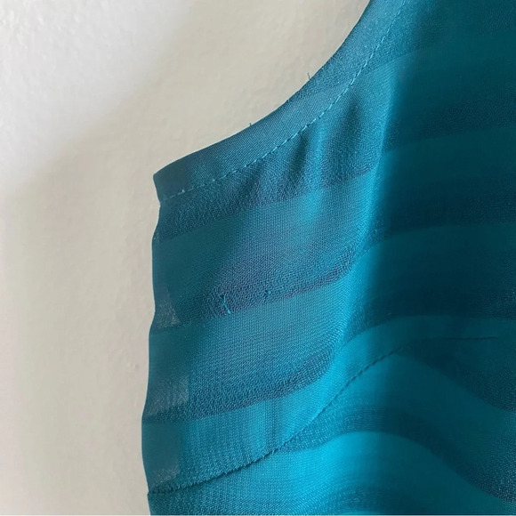 BANANA  Republic Teal Pleated Peplum Tank Top Size 6 - Picture 12 of 13